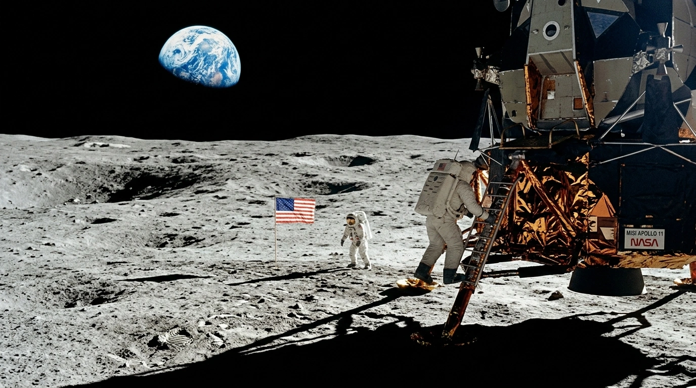 Momen Bersejarah Saat Manusia Pertama Kali Menginjakkan Kaki di Bulan